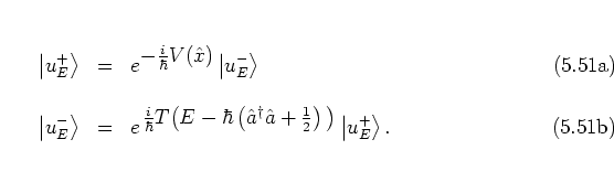 \begin{subequations}
\begin{eqnarray}
\left\vert u_E^+ \right> & = & e^{\textsty...
...{2}\right)
\big) }
\left\vert u_E^+ \right>.
\end{eqnarray}\end{subequations}